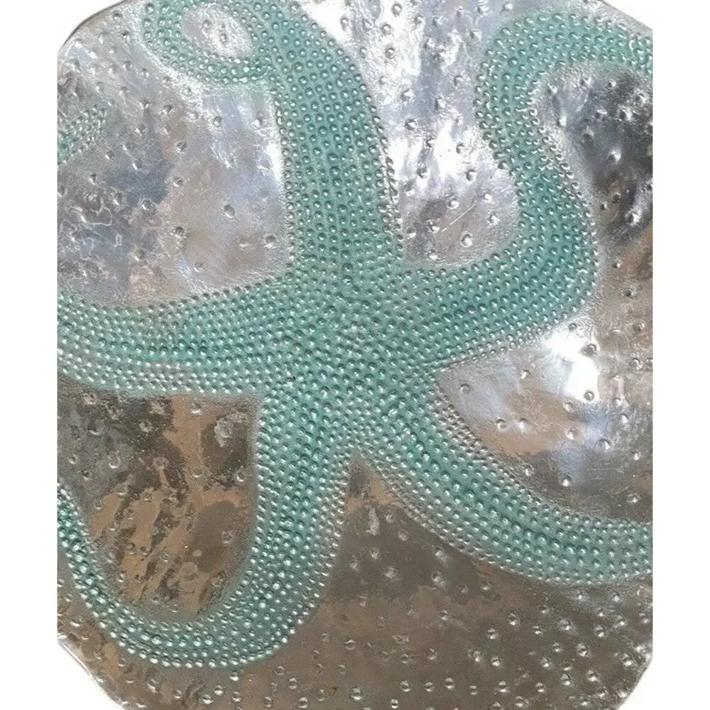 Mariposa Seaside Aqua Oceanus Octopus Aluminum Bowl 8 Coastal Beach Decor
